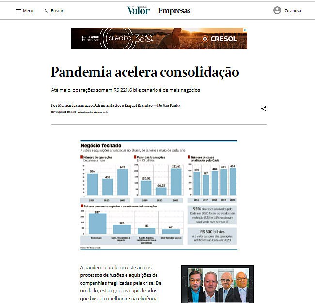 Pandemia acelera consolidao